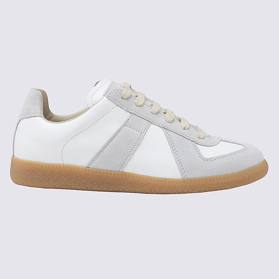 Maison Margiela Suede and leather upper sneaker in white