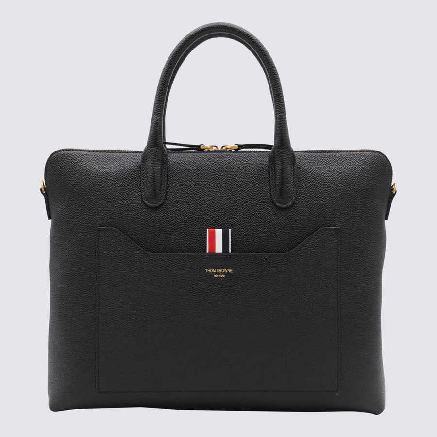 Thom Browne 100% Polylaminate top handle bag in black