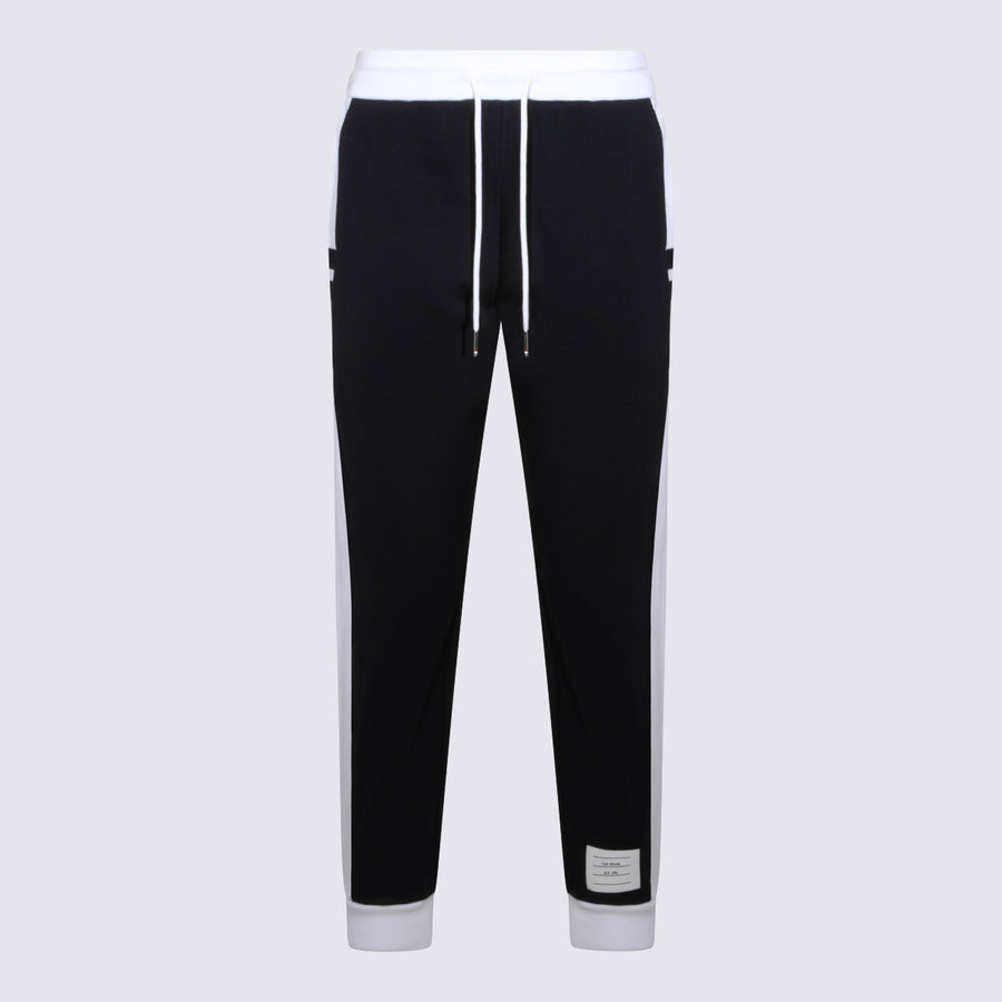 Thom Browne 100% cotton trousers in navy
