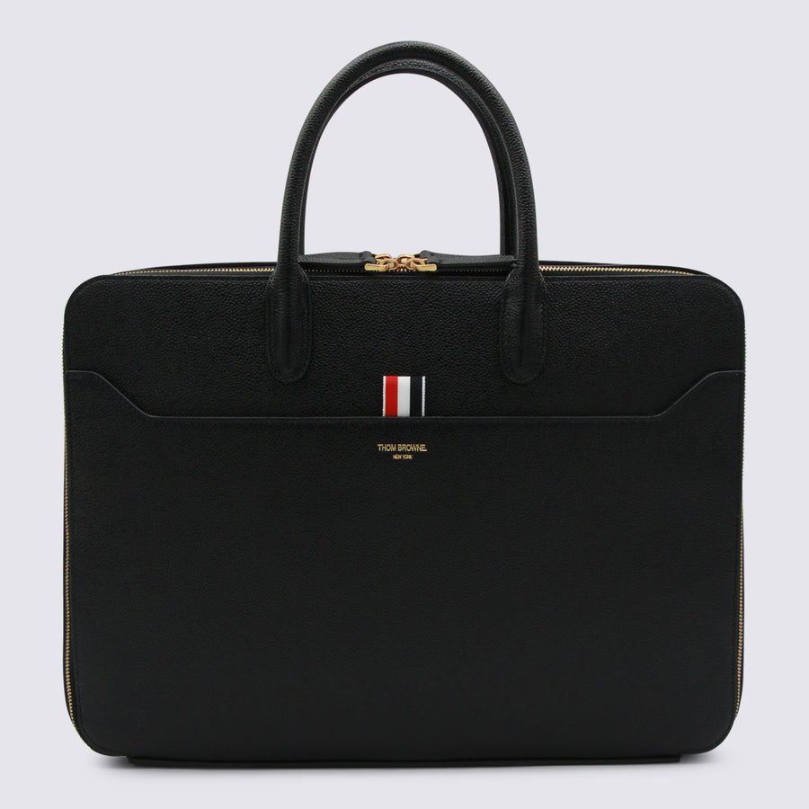 Thom Browne 100% Polyamide top handle bag in black