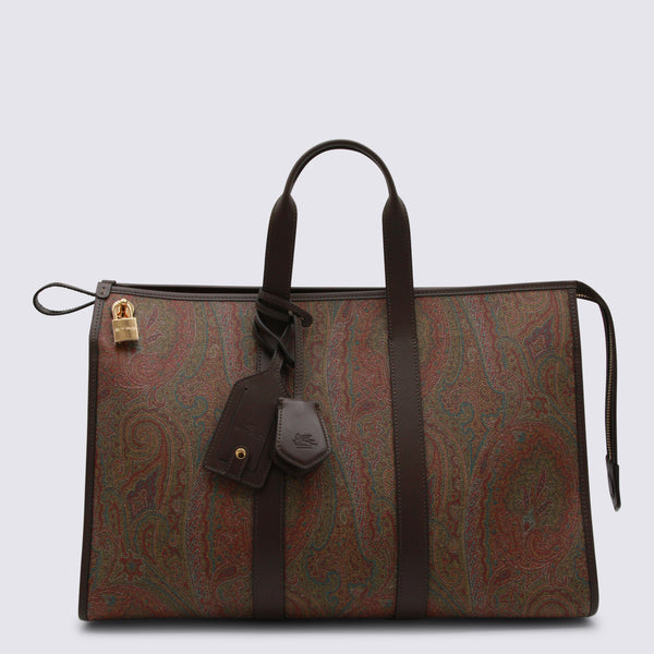 Etro 76% Wool tote bag in brown