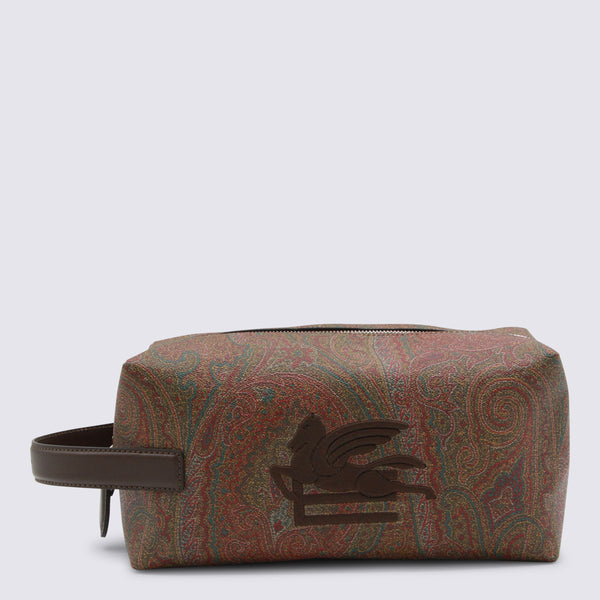 Etro 76% Cotton travel wallet in brown