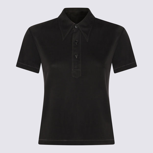 Maison Margiela Synthetic textile polo in black