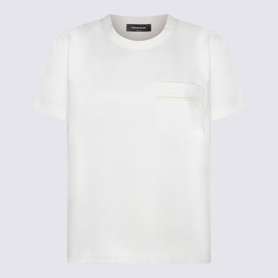 Fabiana Filippi 56% Viscose t-shirt in white