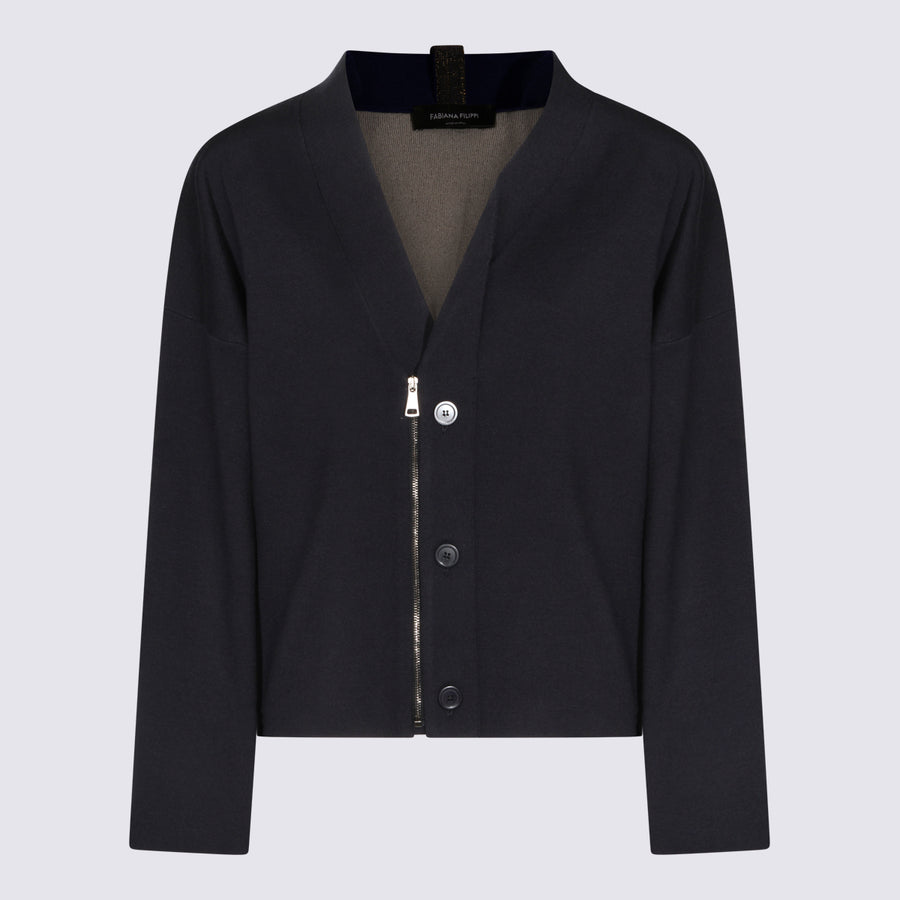 Fabiana Filippi 40% Viscose cardigan in navy