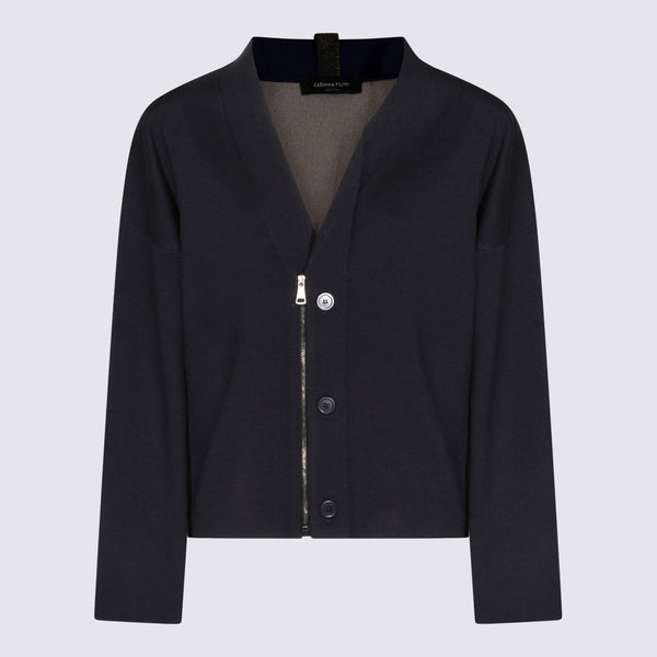 Fabiana Filippi 40% Viscose cardigan in navy