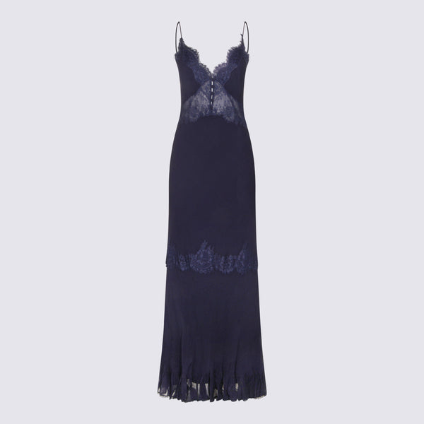 Self-Portrait 100% Rayon dress in navy