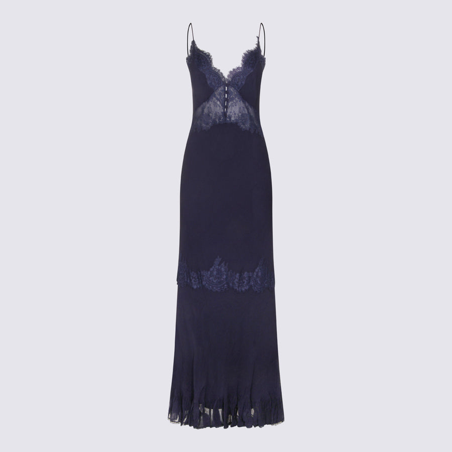 Self-Portrait 100% Rayon dress in navy