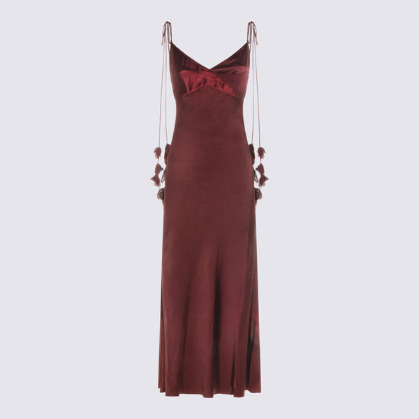 Self-Portrait 100% Polyester dress in burgundy