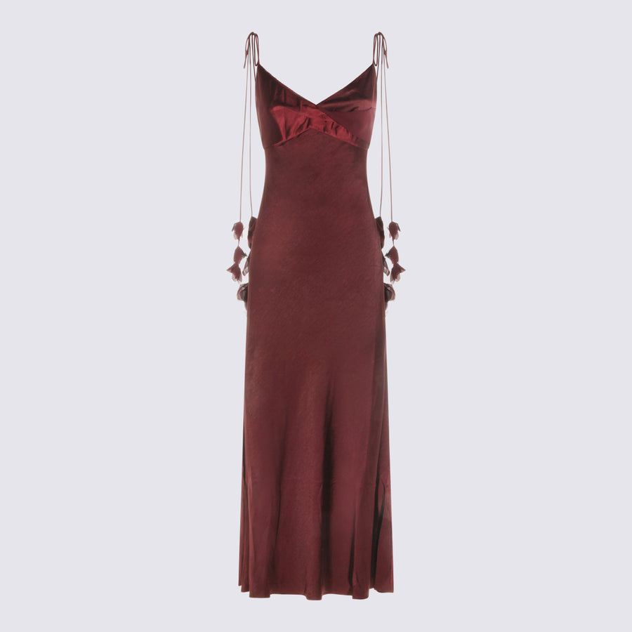 Self-Portrait 100% Polyester dress in burgundy