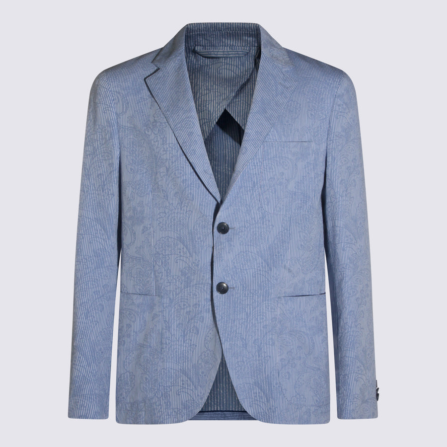 Etro 100% Cotton blazer in blue