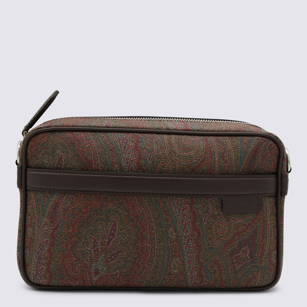 Etro 76% Cotton travel wallet in brown