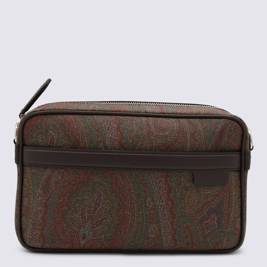 Etro 76% Cotton travel wallet in brown