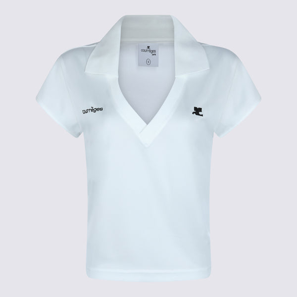 Courreges Polyester polo in white