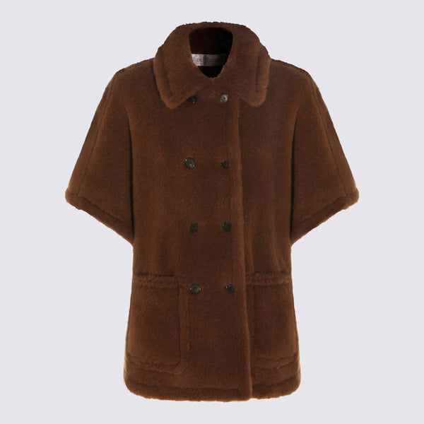 Max Mara 63% wool coat in brown