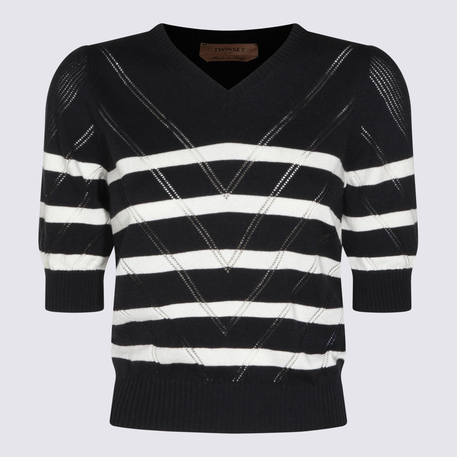Twin-Set 90% Cotton sweater in black