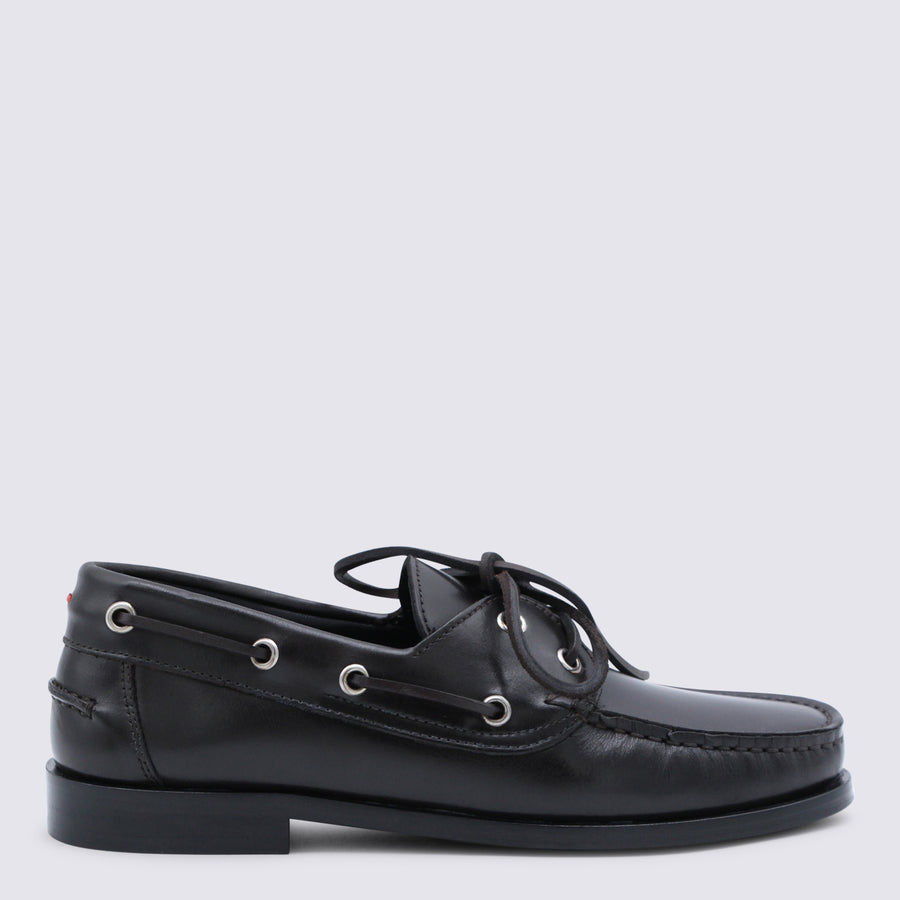 Aeyde UPPER 100% LE SOLE 50% LE 50% EL boat shoe in black
