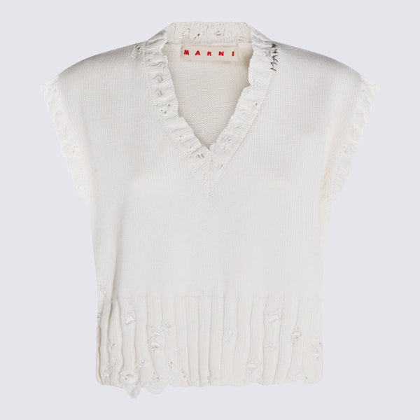Marni 100% Cotton sweater in white