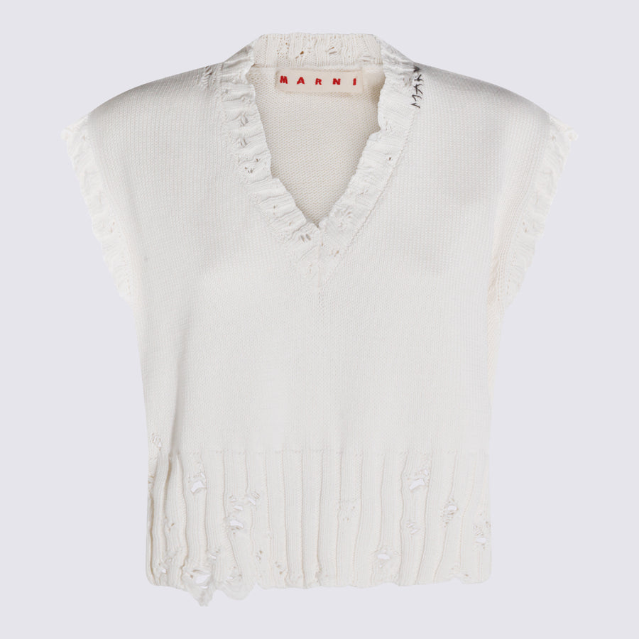Marni 100% Cotton sweater in white