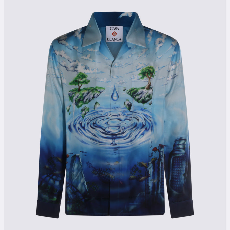 Casablanca 100% silk shirt in blue