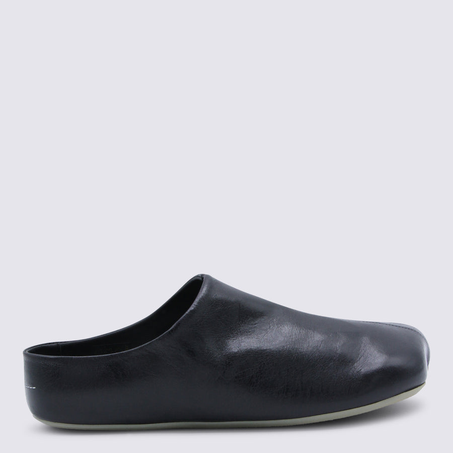 MM6 Maison Margiela Leather upper mule in black