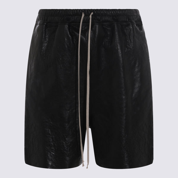 Rick Owens 100% leather bermudas in black