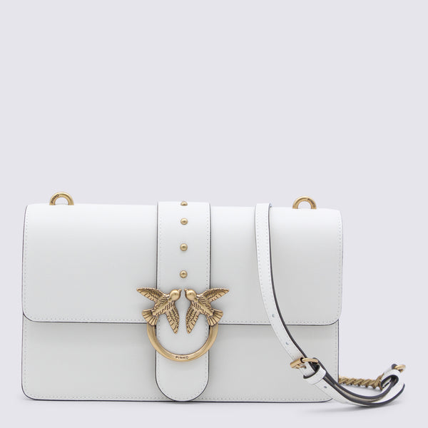 Pinko Leather shoulder bag in white
