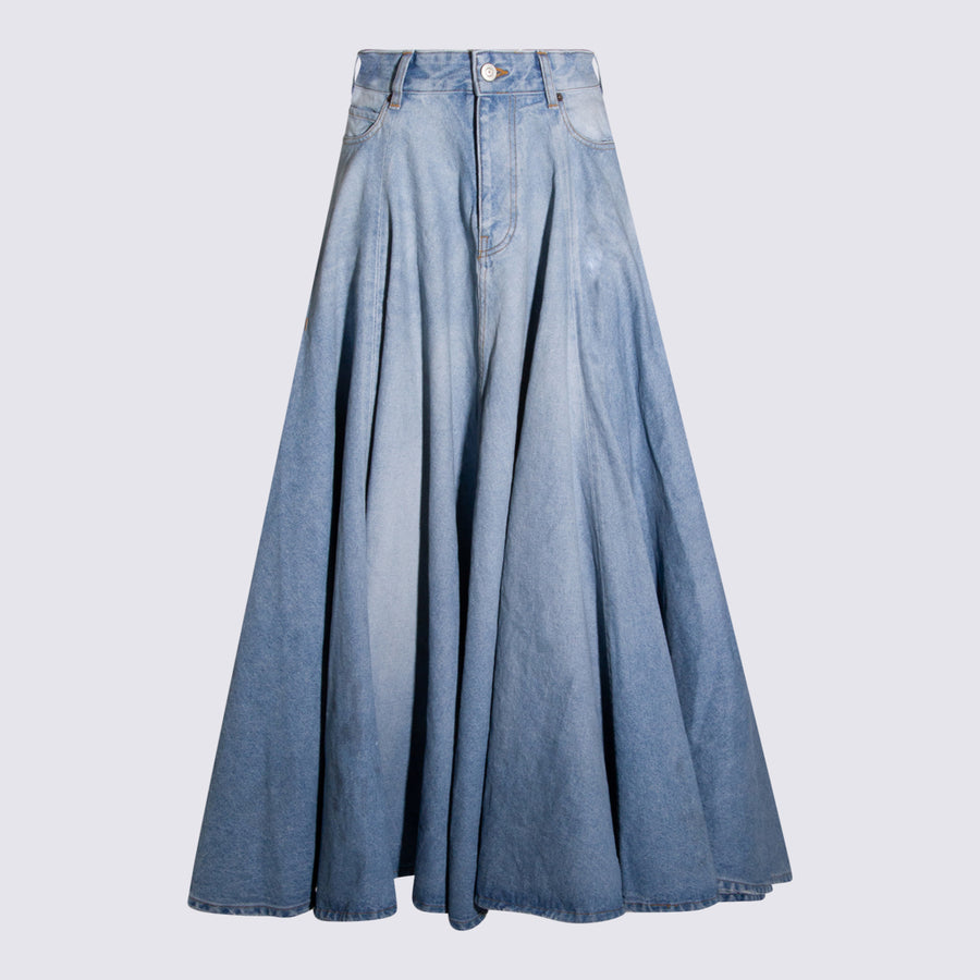 Balenciaga 100% cotton skirt in blue