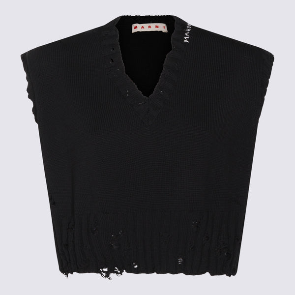 Marni 100% cotton sweater in black