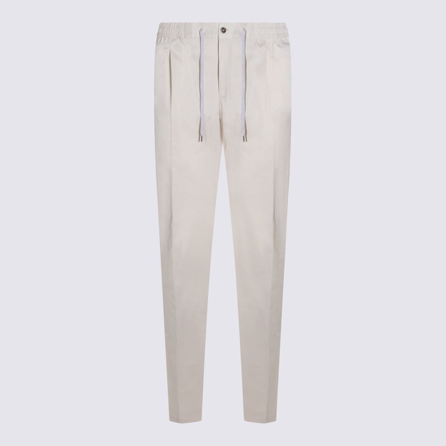 Pt Torino 66% cotton trousers in white