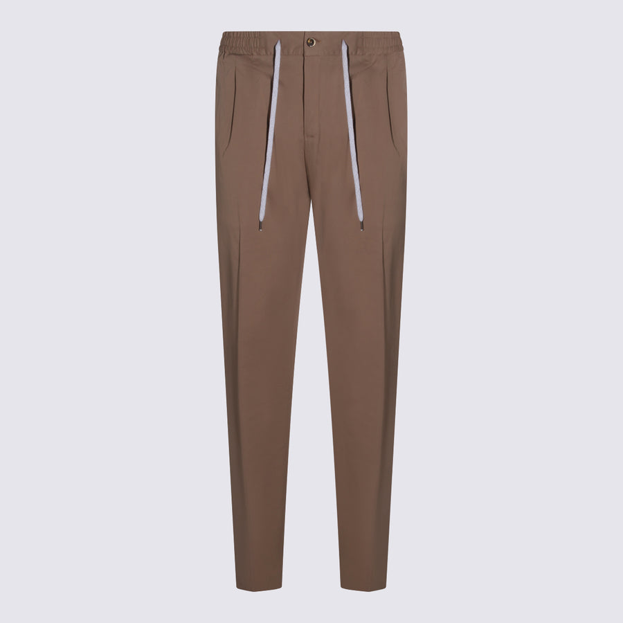 Pt Torino 66% Cotton trousers in beige