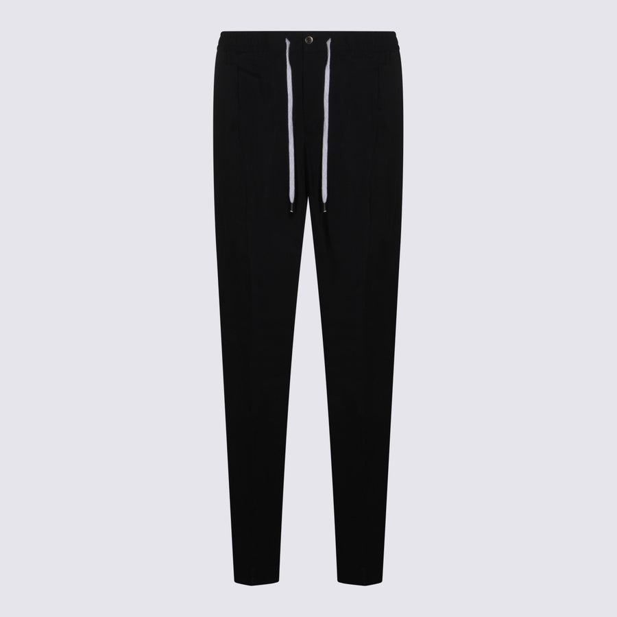 Pt Torino 66% cotton trousers in black