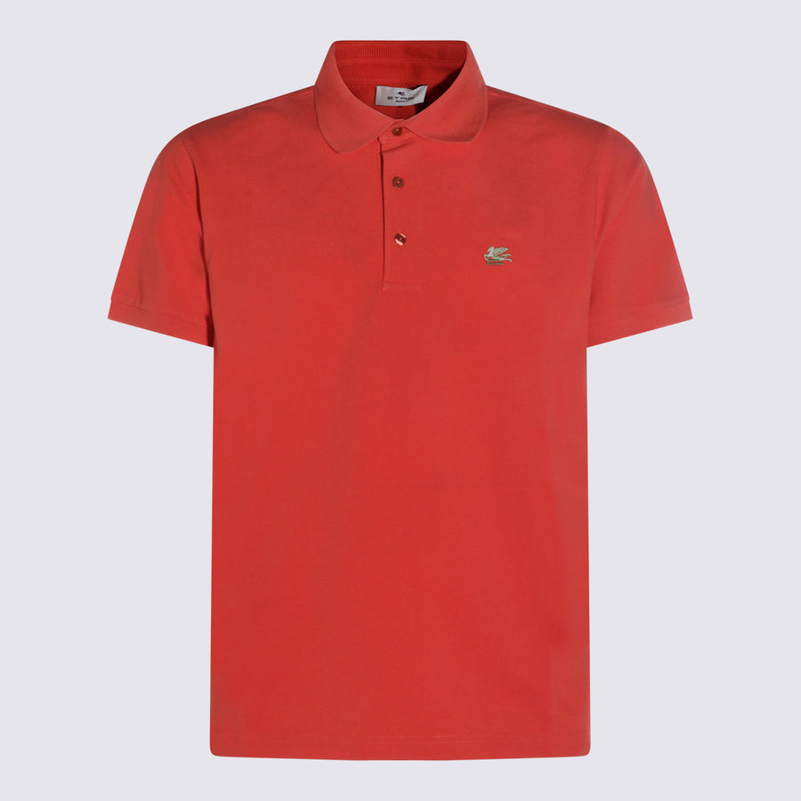 Etro 100% Cotton polo shirt in red