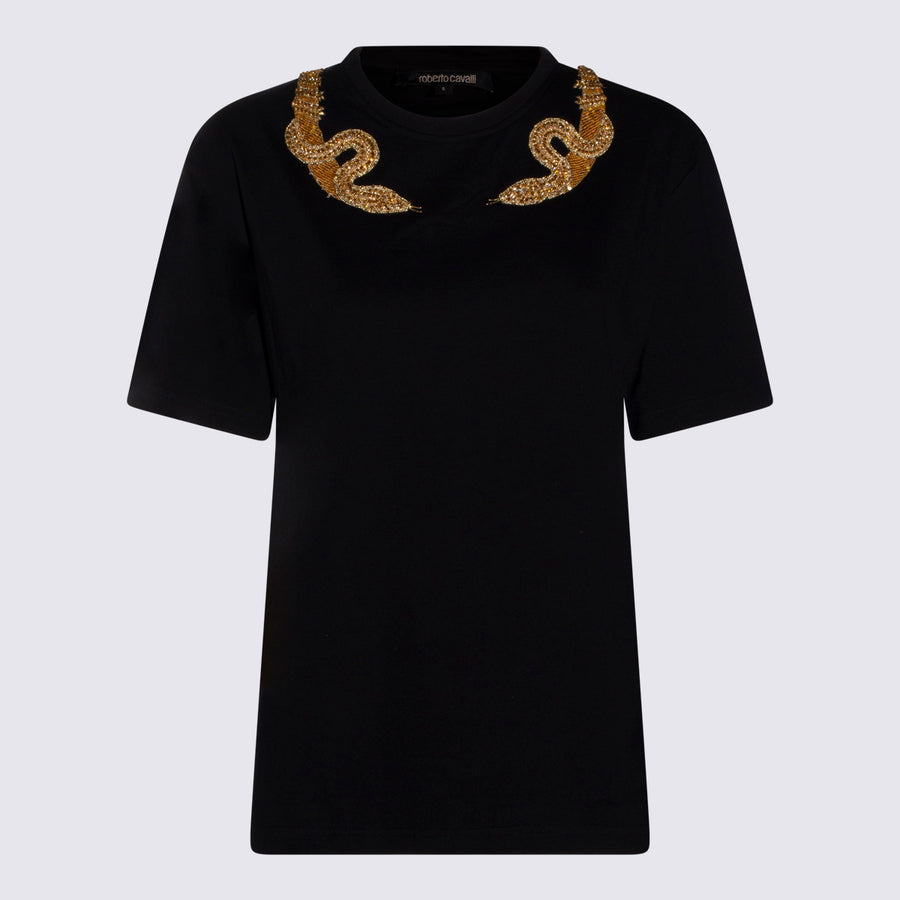 Roberto Cavalli 100% Cotton t-shirt in black