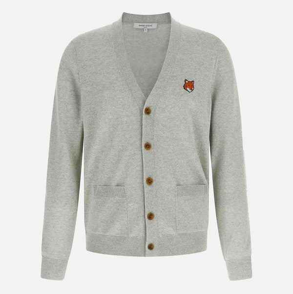 Maison Kitsune' 100% Wool cardigan in gray
