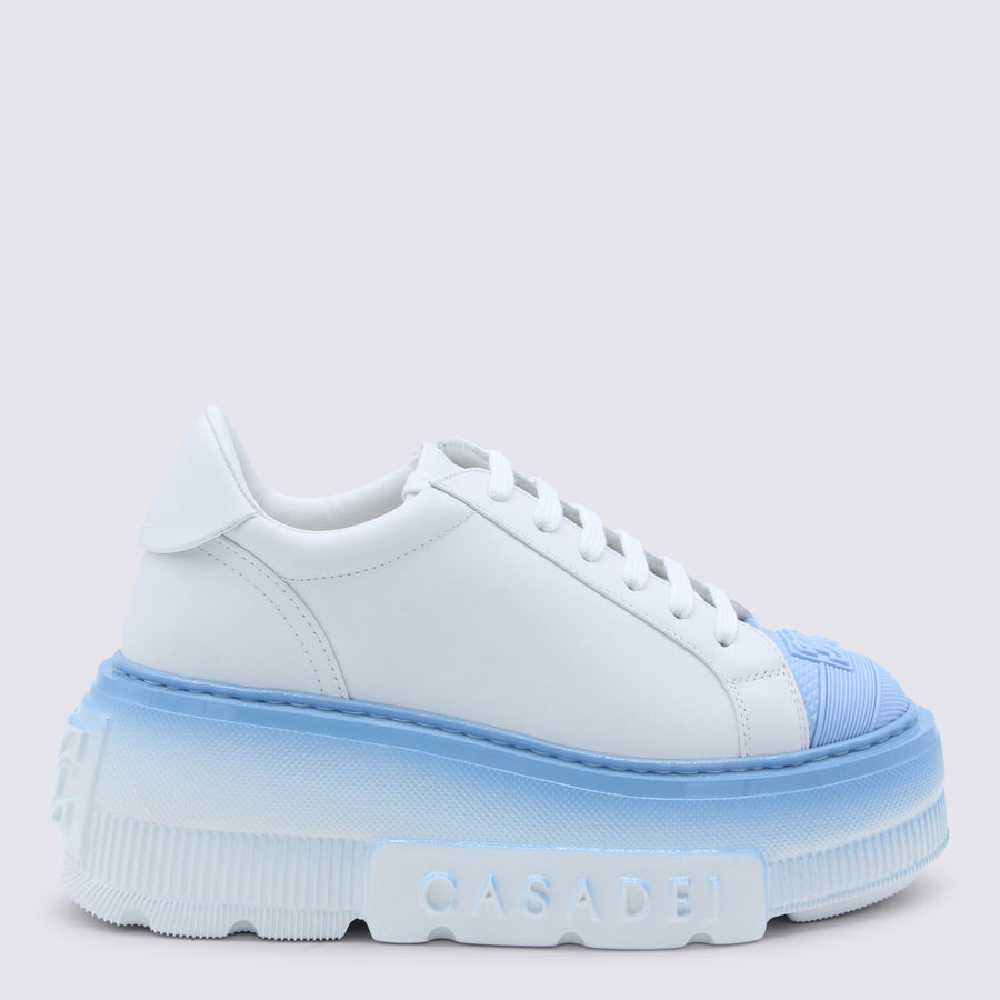 Casadei Leather upper sneakers in white