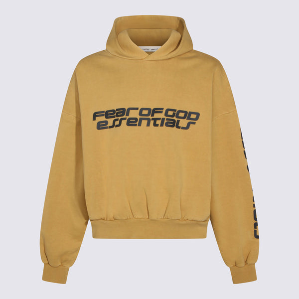 Fear Of God Essentials 100% cotton hoodie in gold