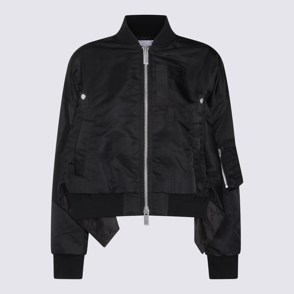 Sacai 100% nylon jacket in black