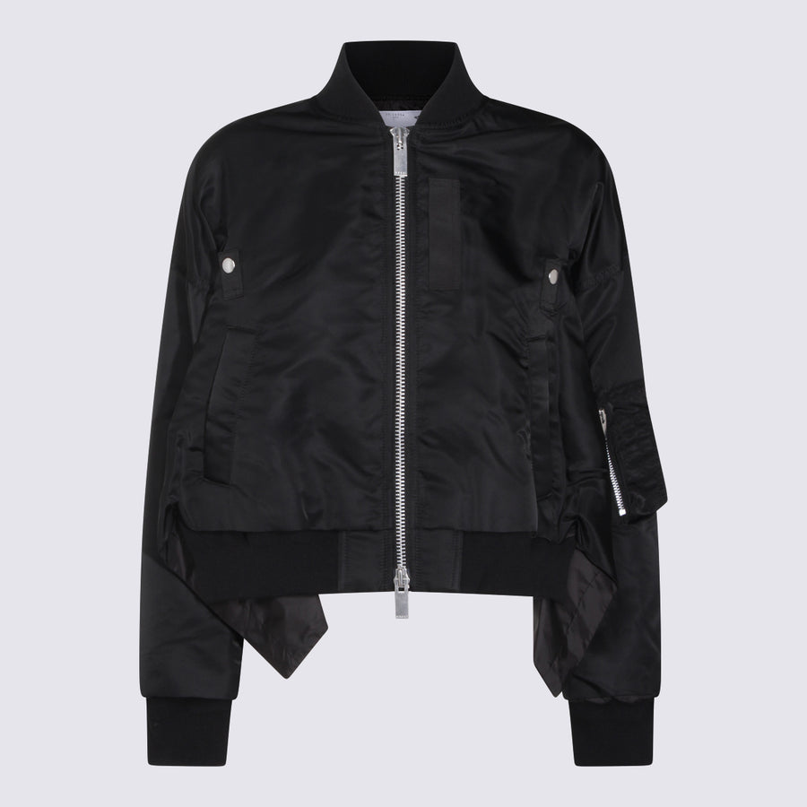 Sacai 100% nylon jacket in black
