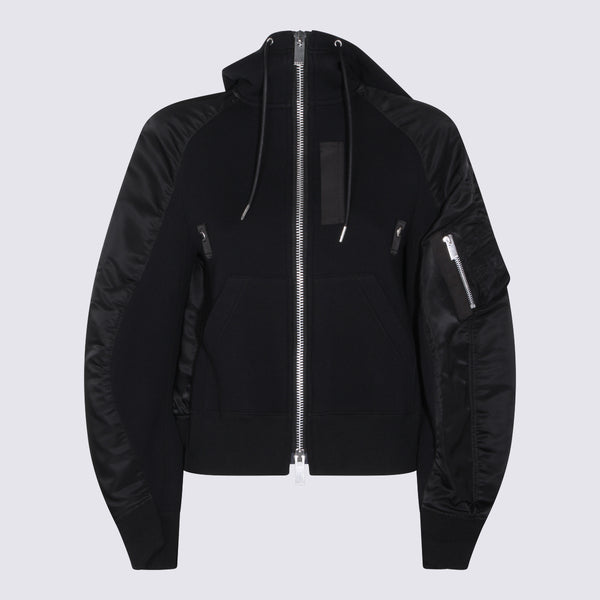 Sacai 62% Cotton jacket in black