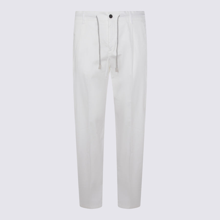 Eleventy 96% Cotton trousers in white