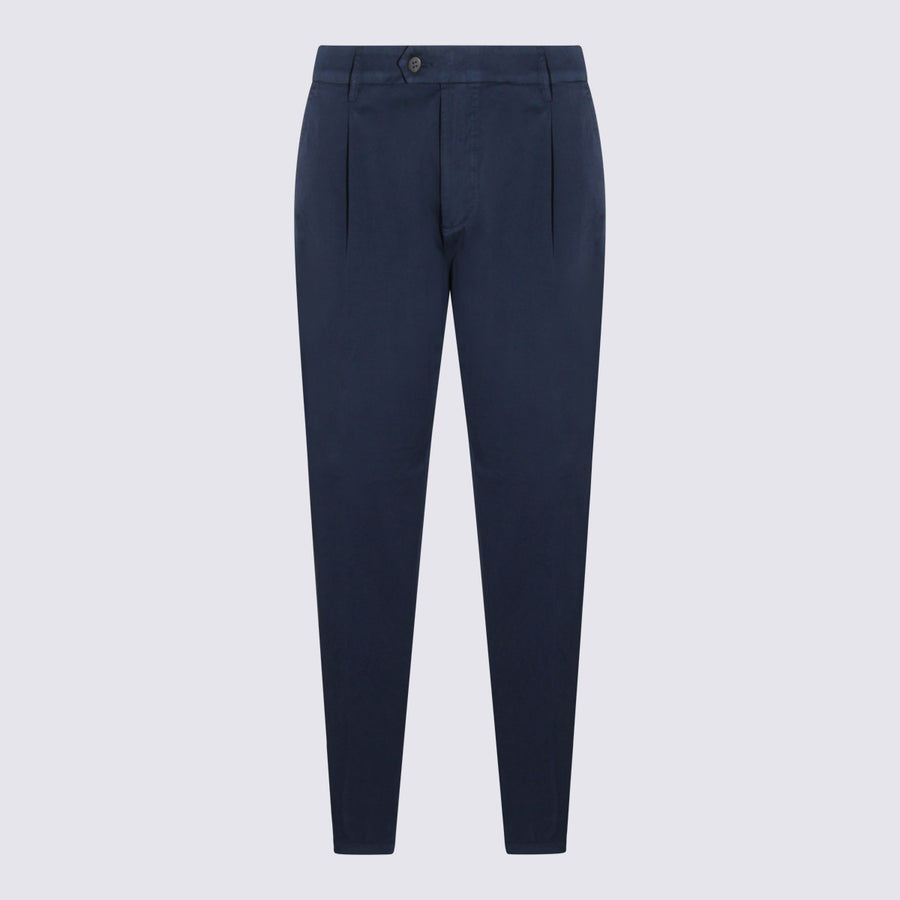 Eleventy 88% Cotton trousers in navy