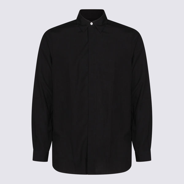 Lardini 91% Tencel 9% Linen shirt in black