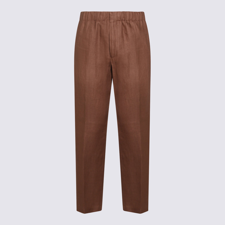 Lardini 100% Linen trousers in brown
