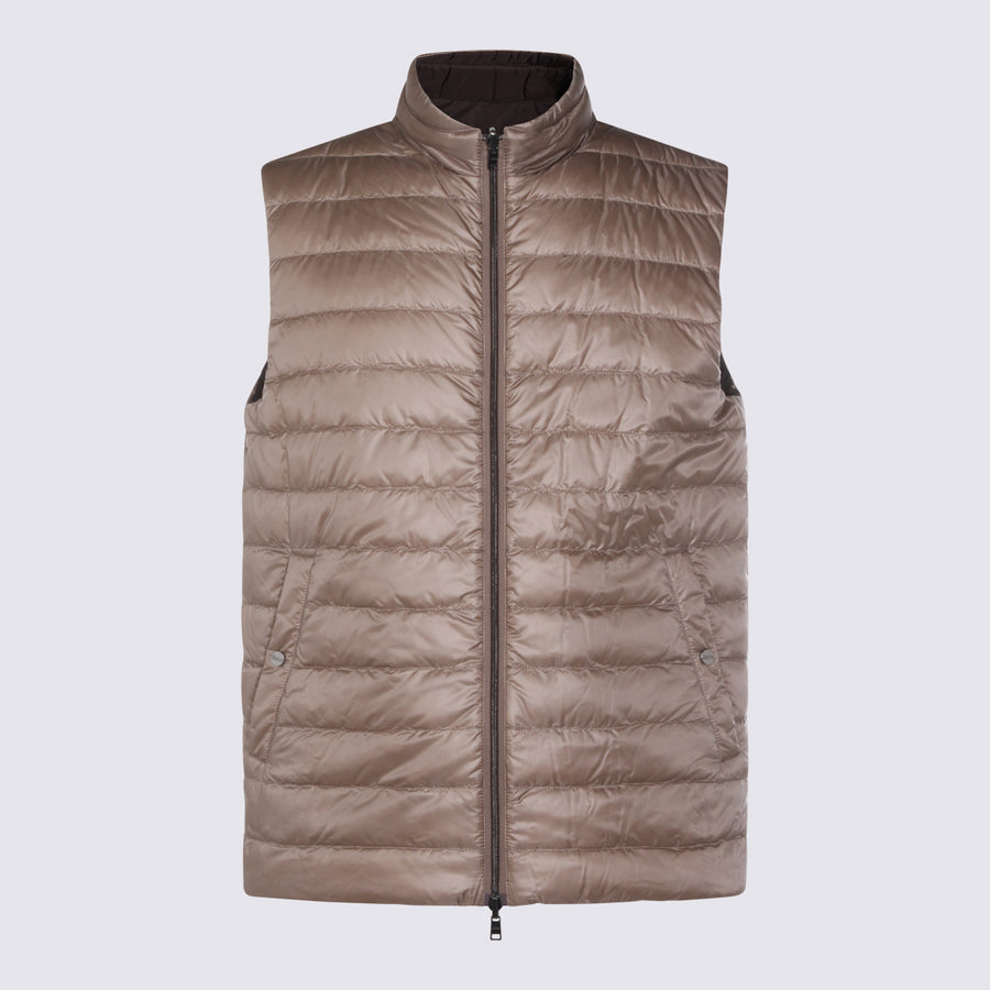 Herno 100% Polyamide (Nylon) down vest in brown