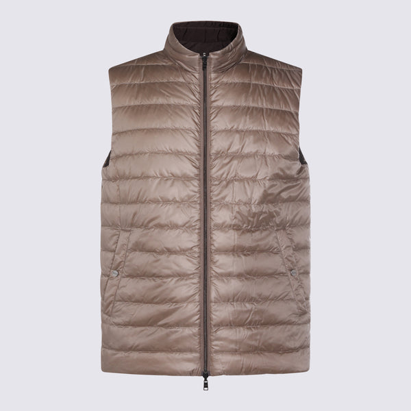 Herno 100% Polyamide (Nylon) down vest in brown