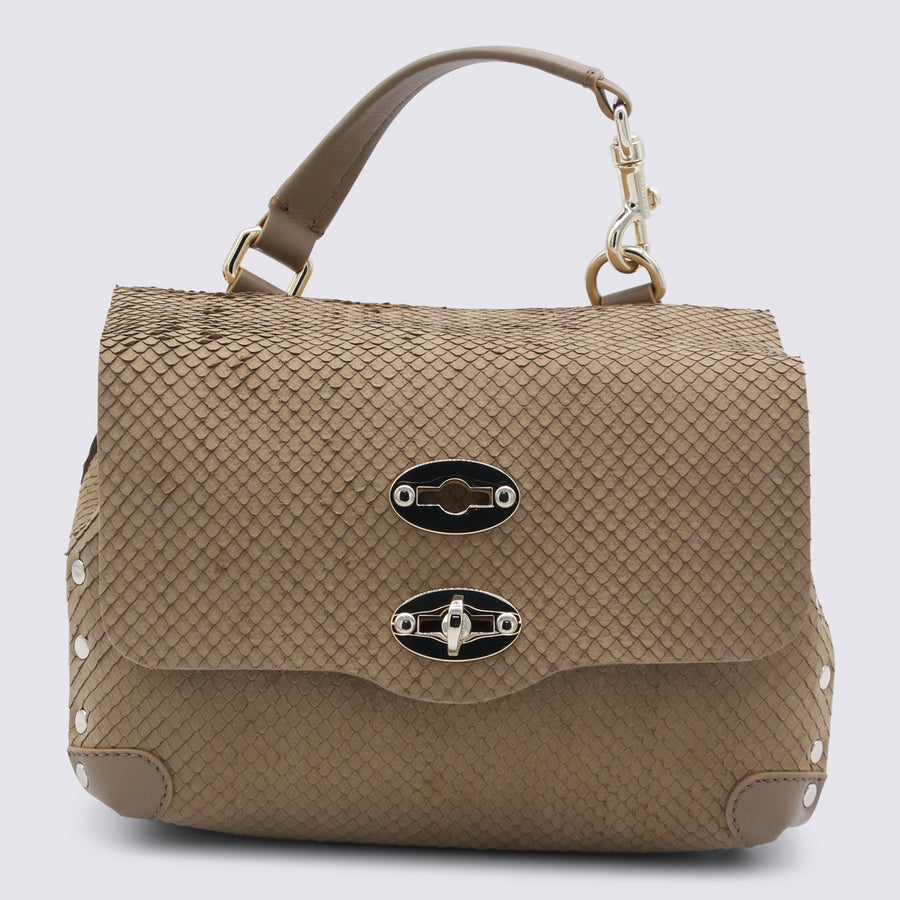 Zanellato 100% leather top handle bag in beige