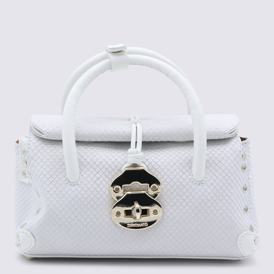 Zanellato Leather top handle bag in white