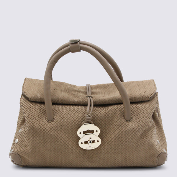 Zanellato Leather top handle bag in beige