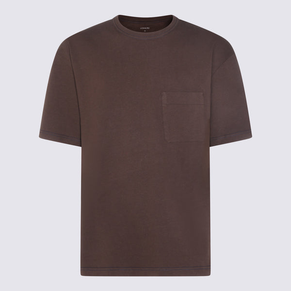 Lemaire 70% CO 30% LI t-shirt in brown